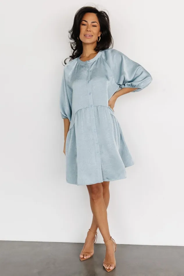 Women Short Dresses Baltic Born Janice Button Dress Blue