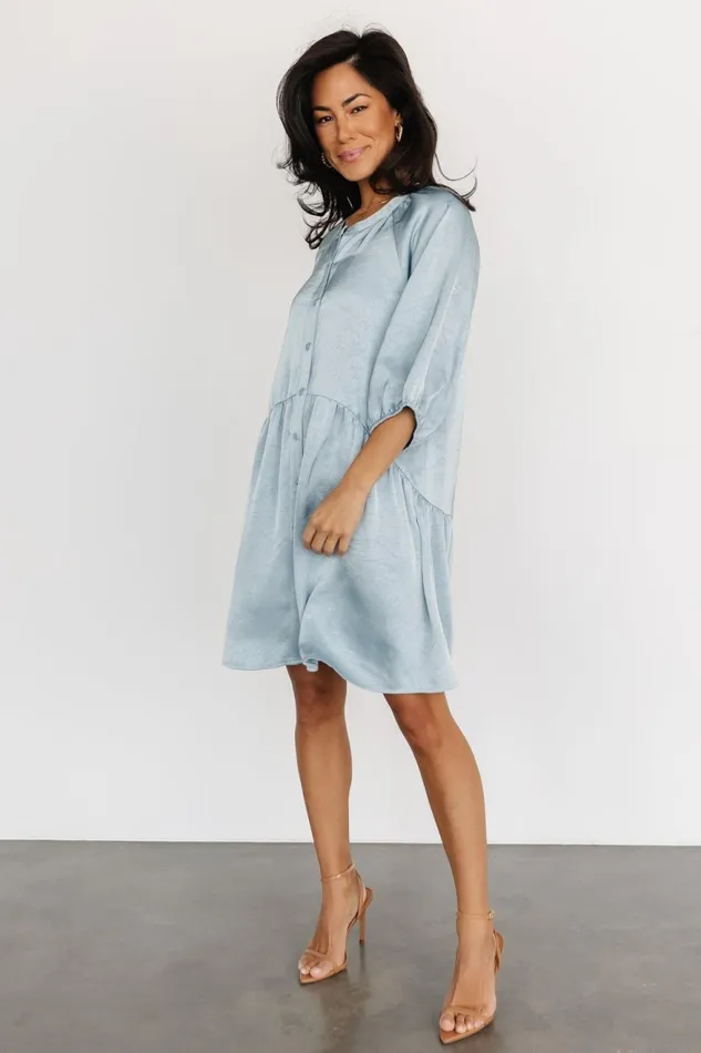Women Short Dresses Baltic Born Janice Button Dress Blue