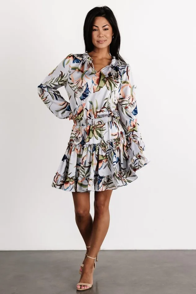 Women Short Dresses Baltic Born Kyra Mini Dress Light Blue Floral