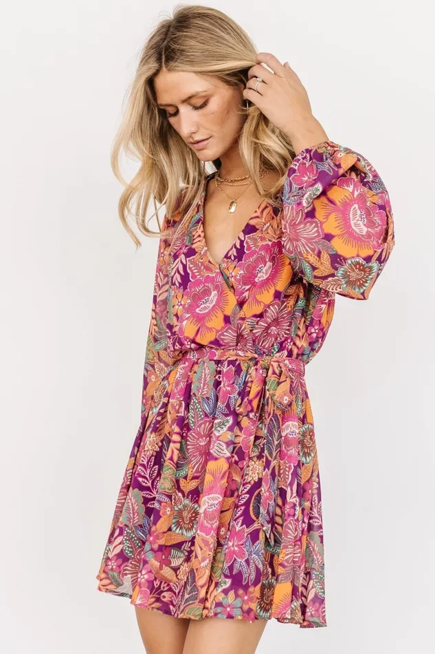 Women Short Dresses Baltic Born Newark Mini Dress Purple Multi