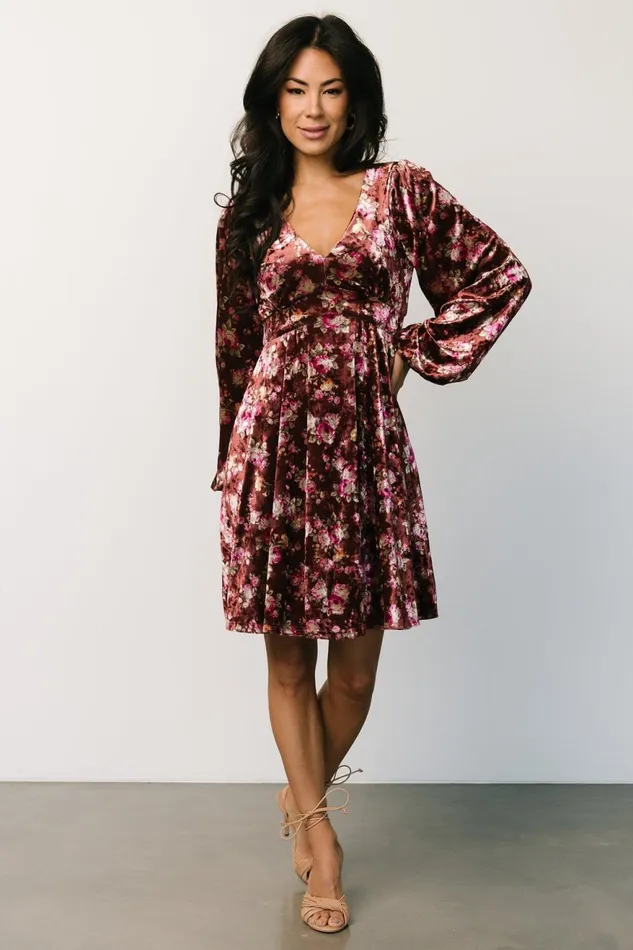 Women Short Dresses Baltic Born Teri Velvet Short Dress Auburn Multi