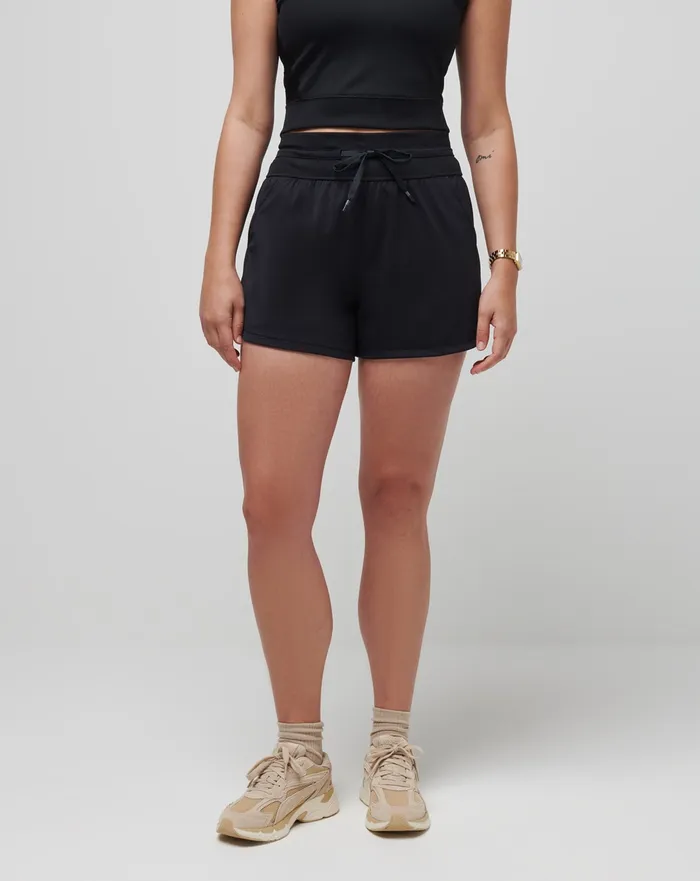 Women Shorts TravisMathew MOVEKNIT TIE SHORT Black