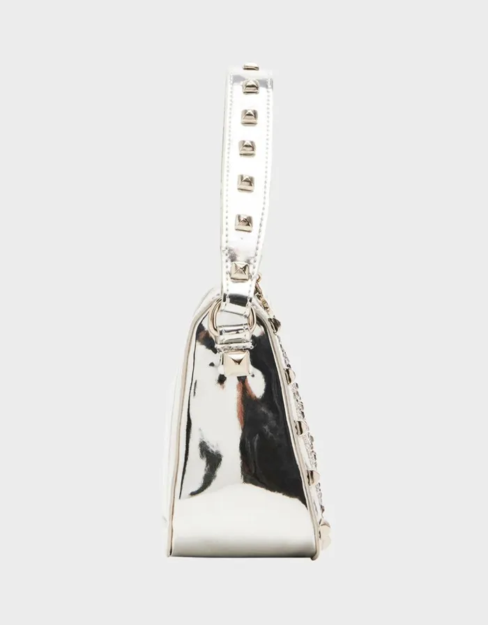 Women SKULL RHINESTONE TOP ZIP SILVER Silver Betsey Johnson Women SKULL RHINESTONE TOP ZIP SILVER Silver Betsey Johnson