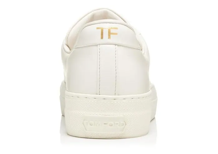 Women Sneakers Tom Ford Smooth Leather City Low Top Sneakers Chalk