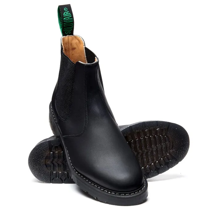 Women Solovair Dealer Boots Black Greasy Dealer Boot