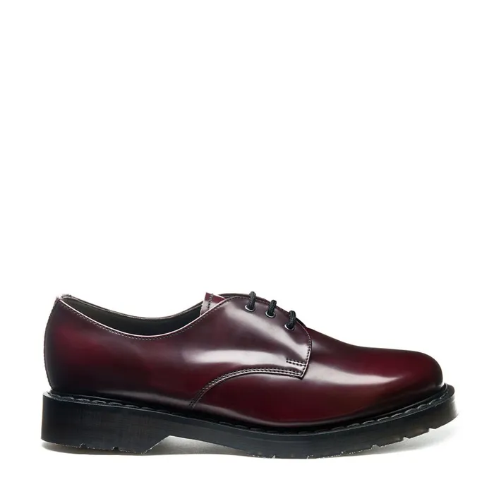 Women Solovair Gibson Shoes Cherry Red RubOff Vegan HiShine Gibson Shoe