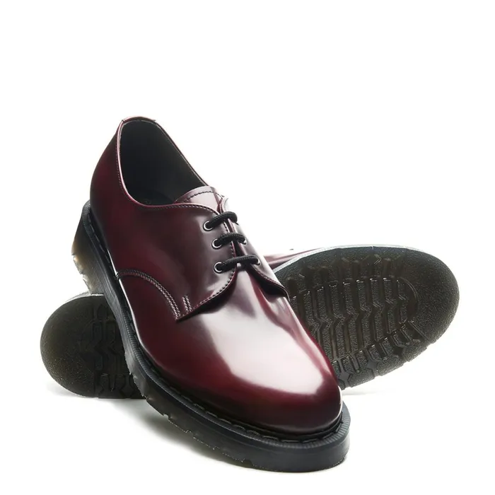 Women Solovair Gibson Shoes Cherry Red RubOff Vegan HiShine Gibson Shoe