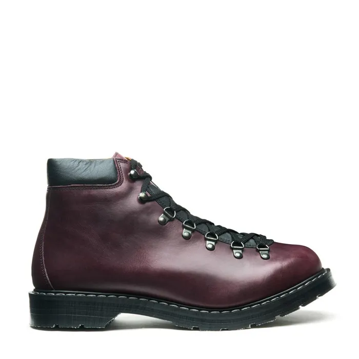 Women Solovair Hiker Boots Burgundy Gaucho Urban Hiker