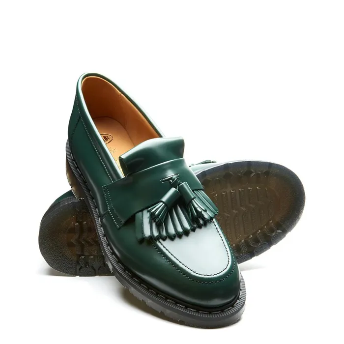 Women Solovair Loafers Green HiShine Tassel Loafer
