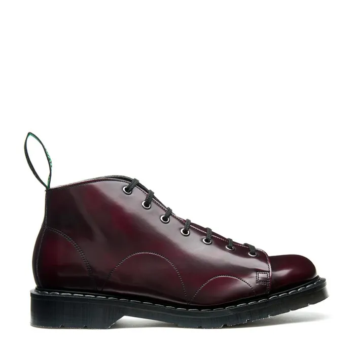 Women Solovair Monkey Boots Cherry Red RubOff Vegan HiShine Monkey Boot