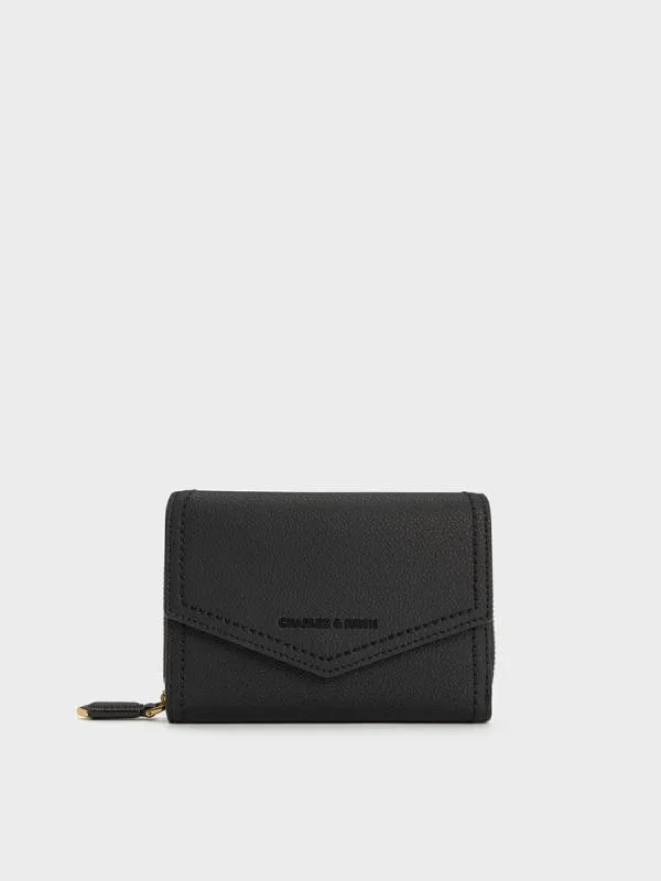 Women Stitch Trim Envelope Wallet 8211 Black CHARLES and KEITH Long Wallets