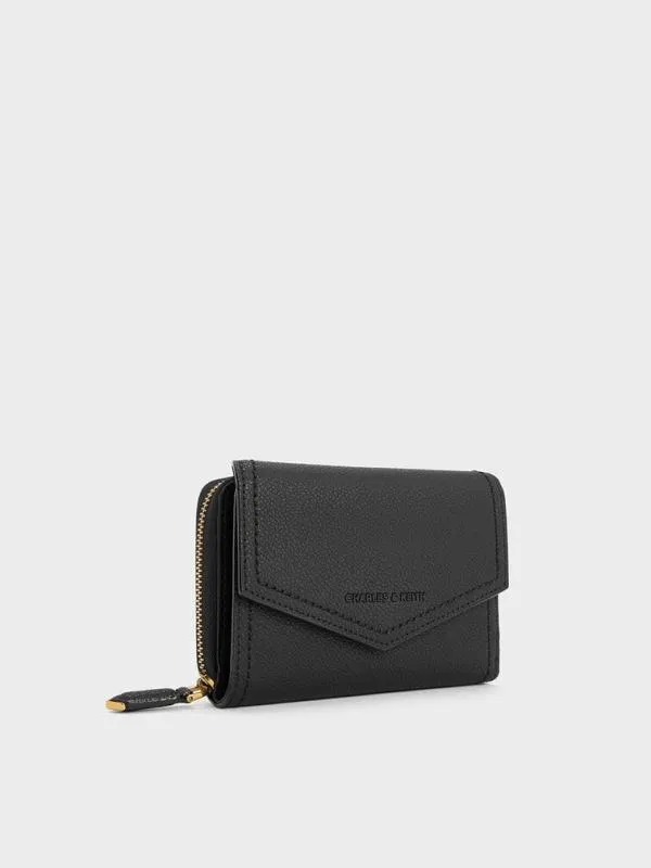 Women Stitch Trim Envelope Wallet 8211 Black CHARLES and KEITH Long Wallets