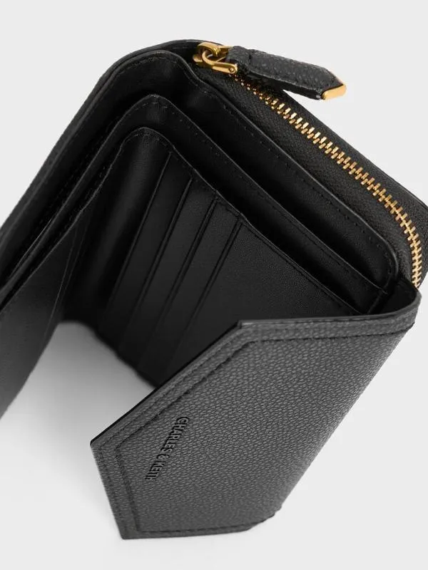 Women Stitch Trim Envelope Wallet 8211 Black CHARLES and KEITH Long Wallets