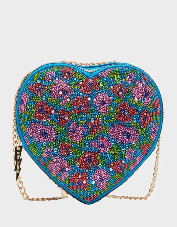 Women STONE HEART CONVERTIBLE BAG BLUE Blue Betsey Johnson
