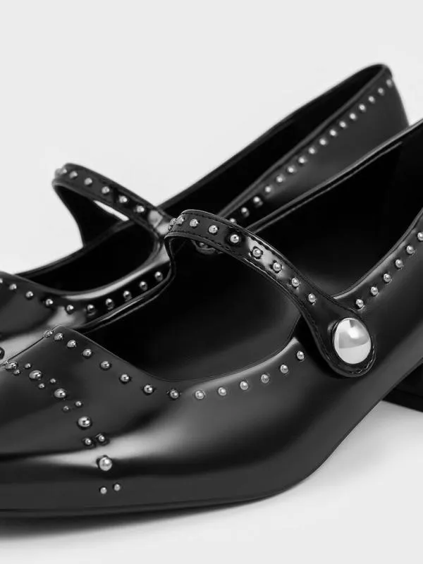 Women Studded Mary Jane Pumps 8211 Black Box CHARLES and KEITH Heels