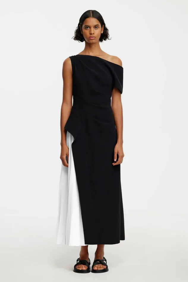 Women SUDDEN MIDI DRESS Black With Ivory Acler Midi Dresses