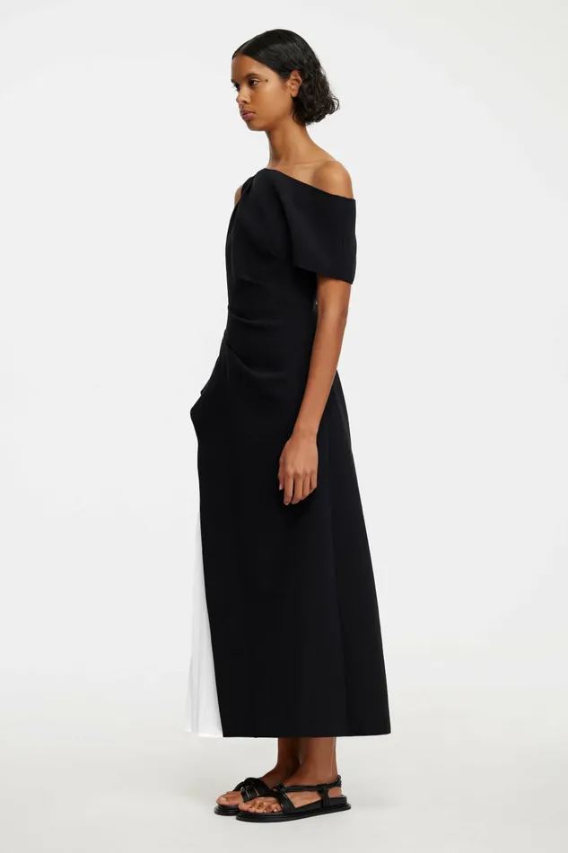 Women SUDDEN MIDI DRESS Black With Ivory Acler Midi Dresses