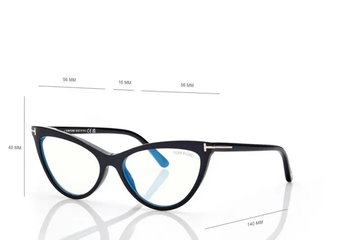 Women SUNGLASSES Tom Ford Magnetic Clip Blue Block Cat Eye Opticals
