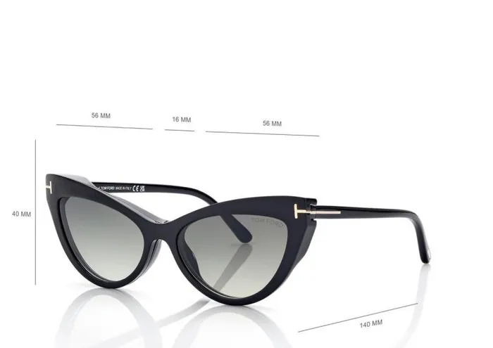 Women SUNGLASSES Tom Ford Magnetic Clip Blue Block Cat Eye Opticals