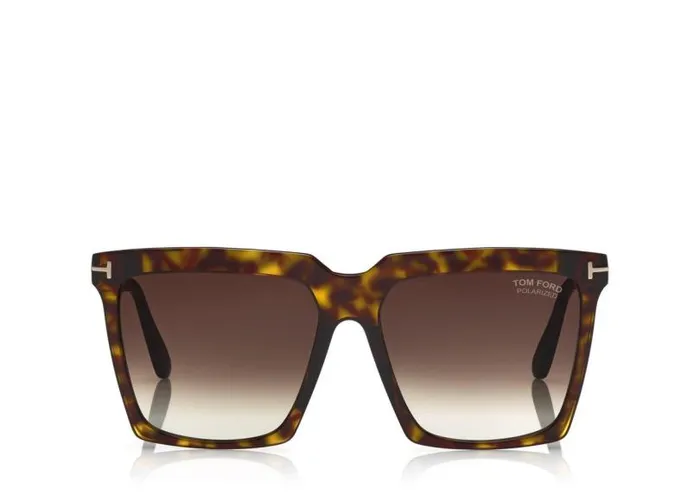 Women SUNGLASSES Tom Ford Polarized Sabrina Sunglasses Dark Havana