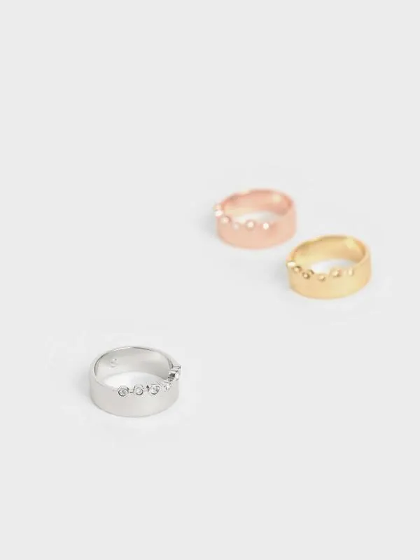 Women Swarovski Crystal Studded Ring 8211 Silver CHARLES and KEITH Rings Women Swarovski Crystal Studded Ring 8211 Silver CHARLES and KEITH Rings