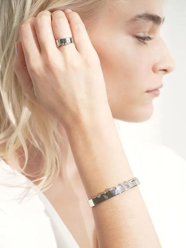 Women Swarovski Crystal Studded Ring 8211 Silver CHARLES and KEITH Rings Women Swarovski Crystal Studded Ring 8211 Silver CHARLES and KEITH Rings