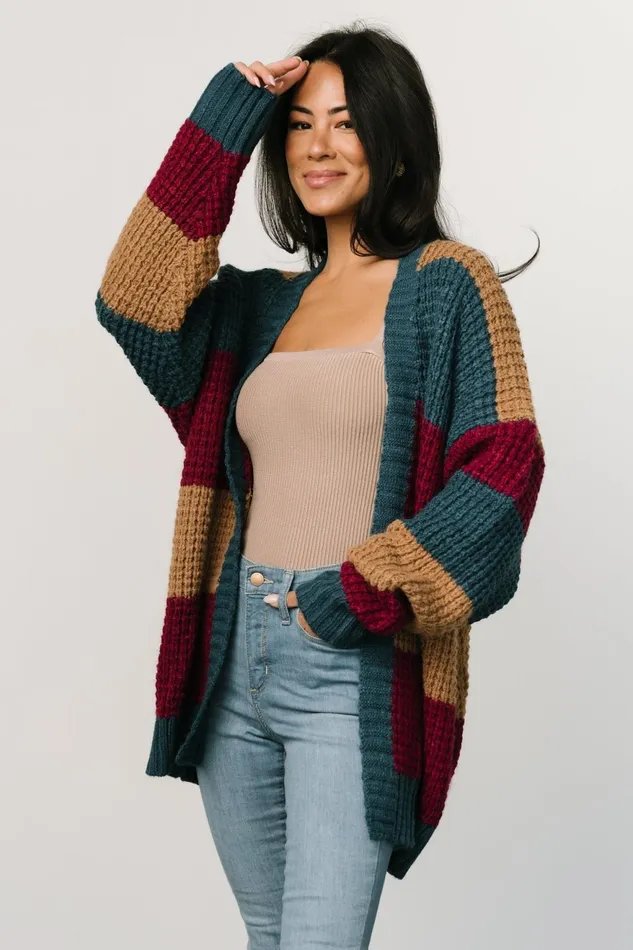Women Sweaters Baltic Born Jonah Chunky Knit Cardigan Deep Topaz Multi Women Sweaters Baltic Born Jonah Chunky Knit Cardigan Deep Topaz Multi