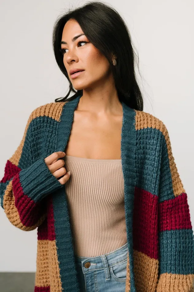 Women Sweaters Baltic Born Jonah Chunky Knit Cardigan Deep Topaz Multi Women Sweaters Baltic Born Jonah Chunky Knit Cardigan Deep Topaz Multi