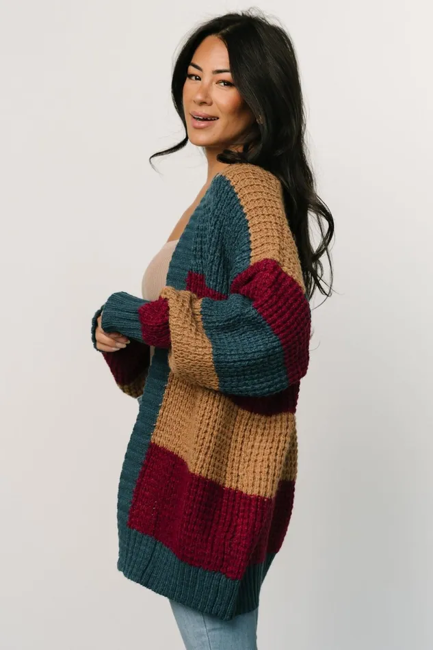 Women Sweaters Baltic Born Jonah Chunky Knit Cardigan Deep Topaz Multi Women Sweaters Baltic Born Jonah Chunky Knit Cardigan Deep Topaz Multi