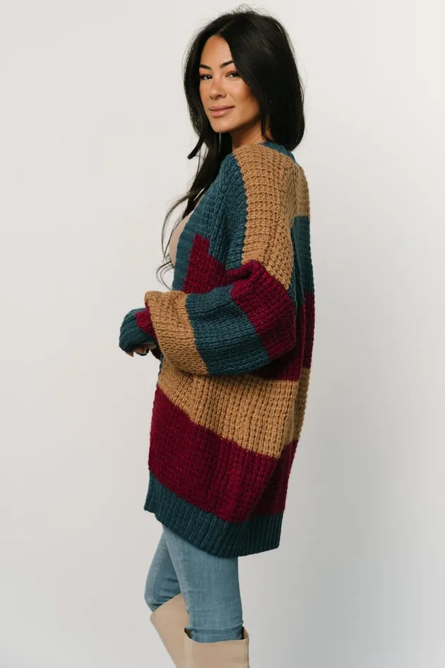 Women Sweaters Baltic Born Jonah Chunky Knit Cardigan Deep Topaz Multi Women Sweaters Baltic Born Jonah Chunky Knit Cardigan Deep Topaz Multi