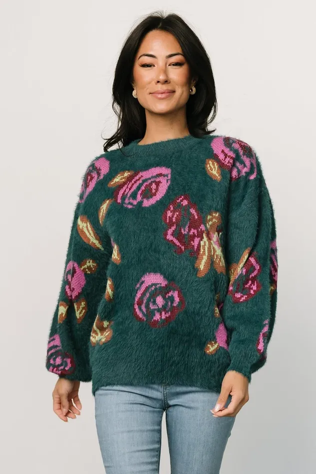 Women Sweaters Baltic Born Ryder Sweater Jade Multi Floral
