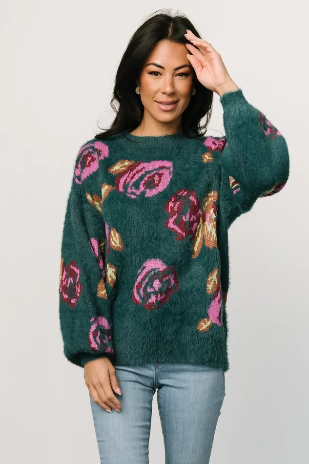 Women Sweaters Baltic Born Ryder Sweater Jade Multi Floral Women Sweaters Baltic Born Ryder Sweater Jade Multi Floral