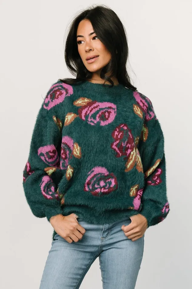 Women Sweaters Baltic Born Ryder Sweater Jade Multi Floral Women Sweaters Baltic Born Ryder Sweater Jade Multi Floral