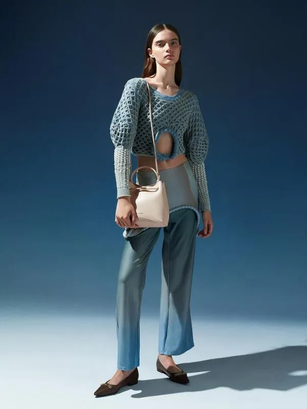 Women Sybill Geometric Bucket Bag 8211 Oat CHARLES and KEITH Bucket Bags