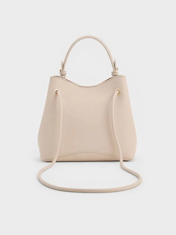 Women Sybill Geometric Bucket Bag 8211 Oat CHARLES and KEITH Bucket Bags