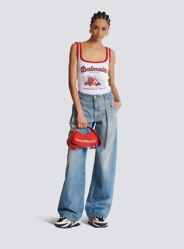Women TShirts Balmain Fruit Tank Top White