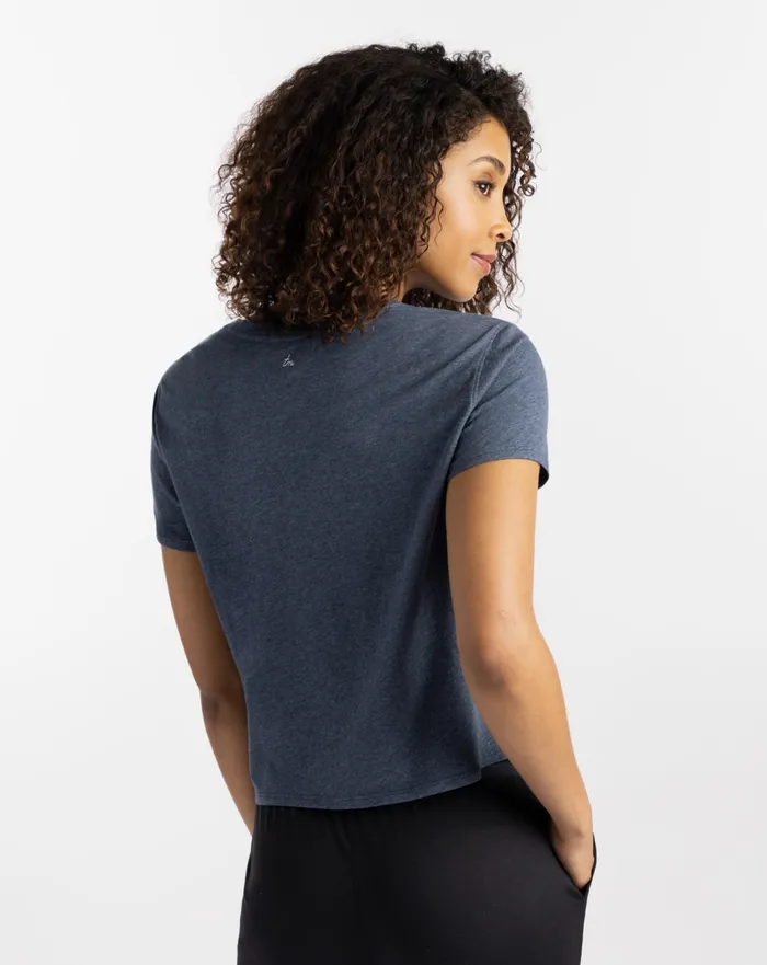 Women Tees TravisMathew TINY BUBBLES TEE Heather Mood Indigo