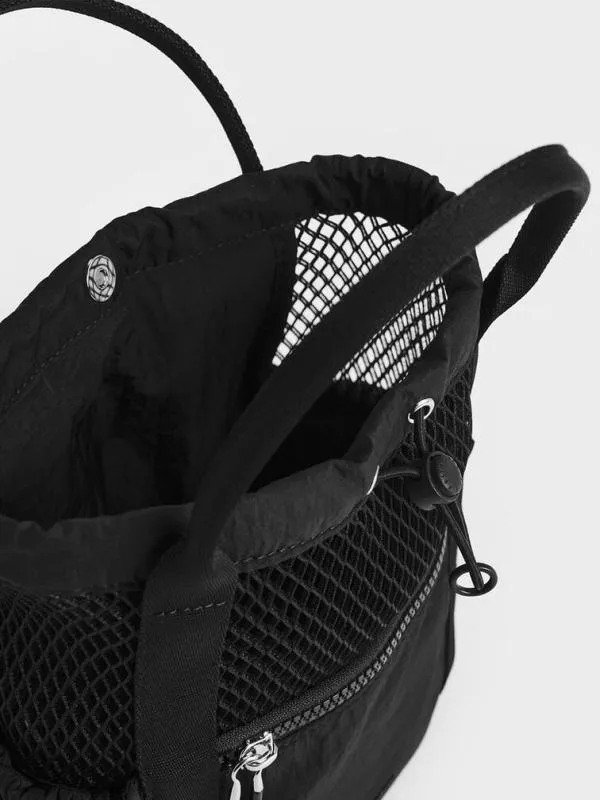 Women Terra Mesh and Nylon MultiWay Bag 8211 Noir CHARLES and KEITH Slouchy Bags