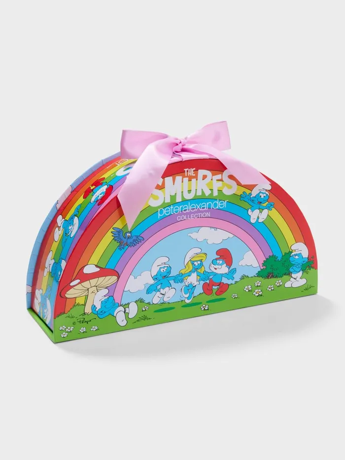 Women The Smurfs Rainbow Satin Shortie Pj Set Multi Peter Alexander Sets and Onesies