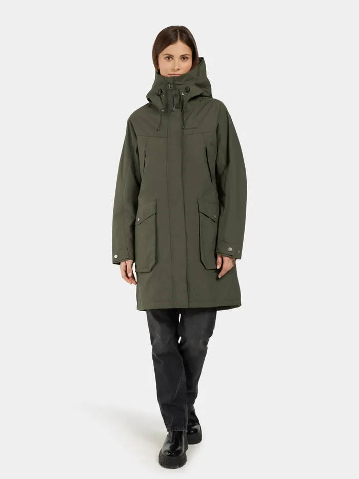 Women Thelma Parka Deep Green Didriksons Spring Jackets