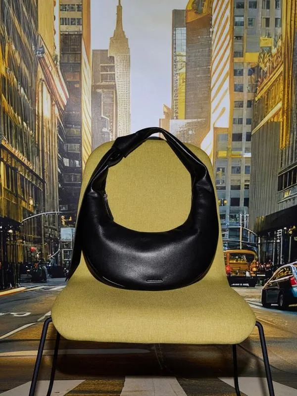 Women Toni Knotted Crescent Hobo Bag 8211 Noir CHARLES and KEITH Hobo Bags
