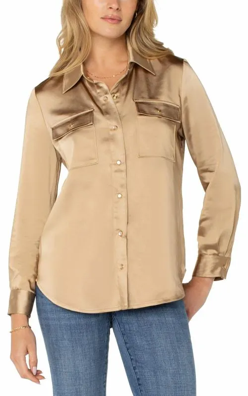 Women Tops Liverpool Los Angeles Longline Shacket Gold Coin