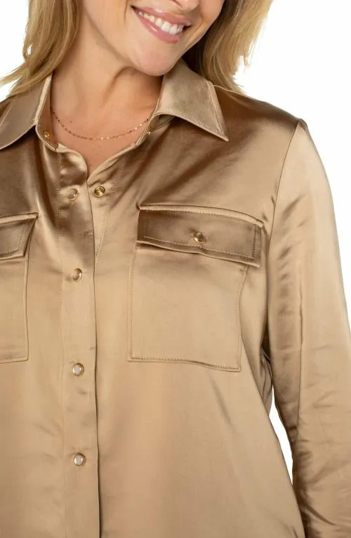 Women Tops Liverpool Los Angeles Longline Shacket Gold Coin