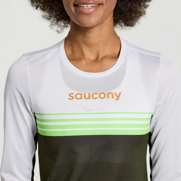 Women Tops Saucony Women8217s Elite Long Sleeve Umbra