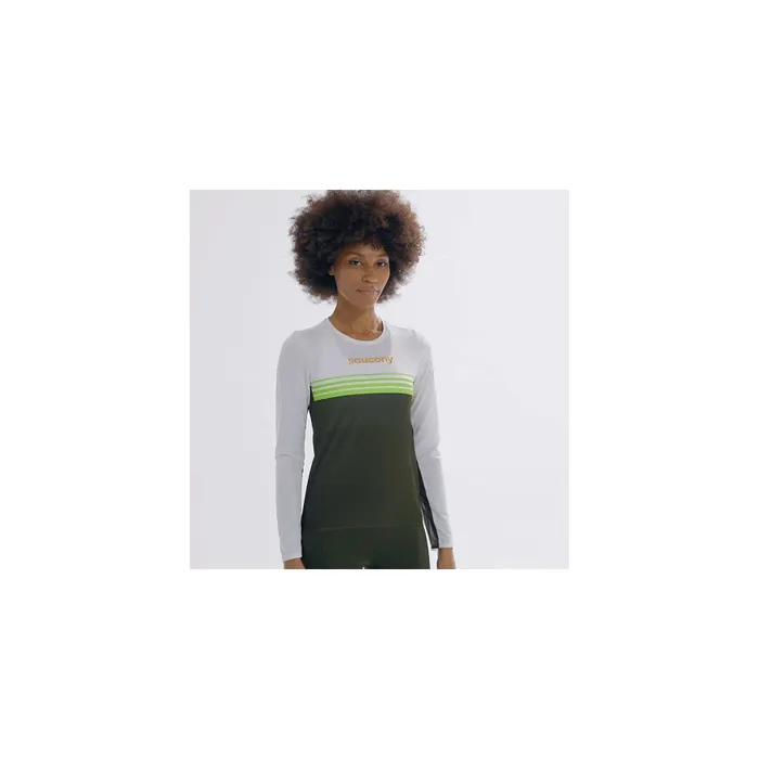 Women Tops Saucony Women8217s Elite Long Sleeve Umbra