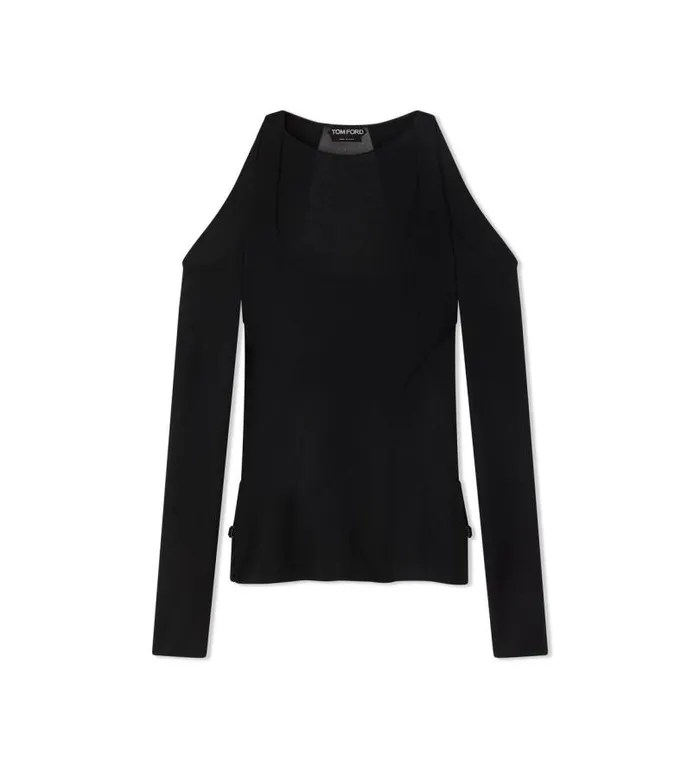 Women Tops Tom Ford Crepe Jersey Off The Shoulders Top Black