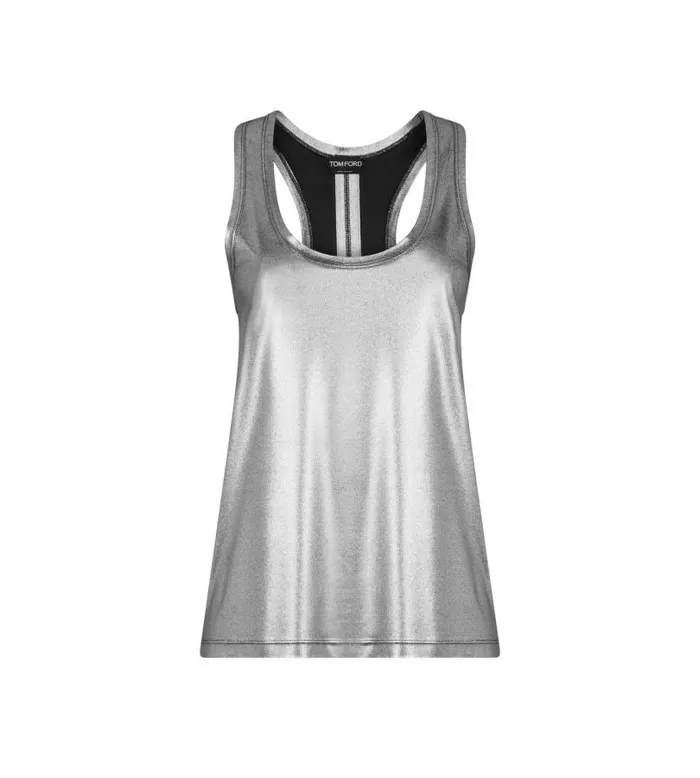 Women Tops Tom Ford Laminated Fluid Jersey Tank Top