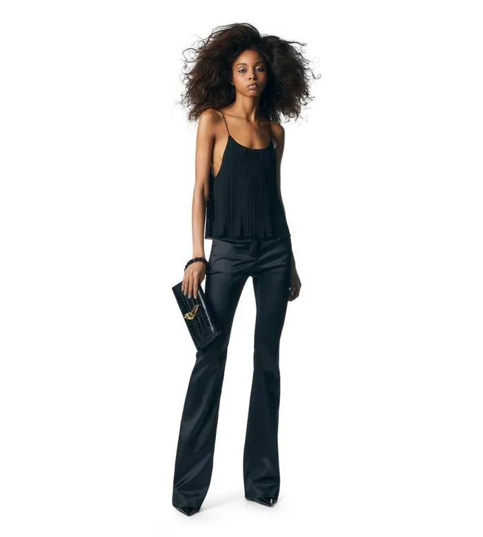 Women Tops Tom Ford Shiny Viscose Rib Tank Top Black