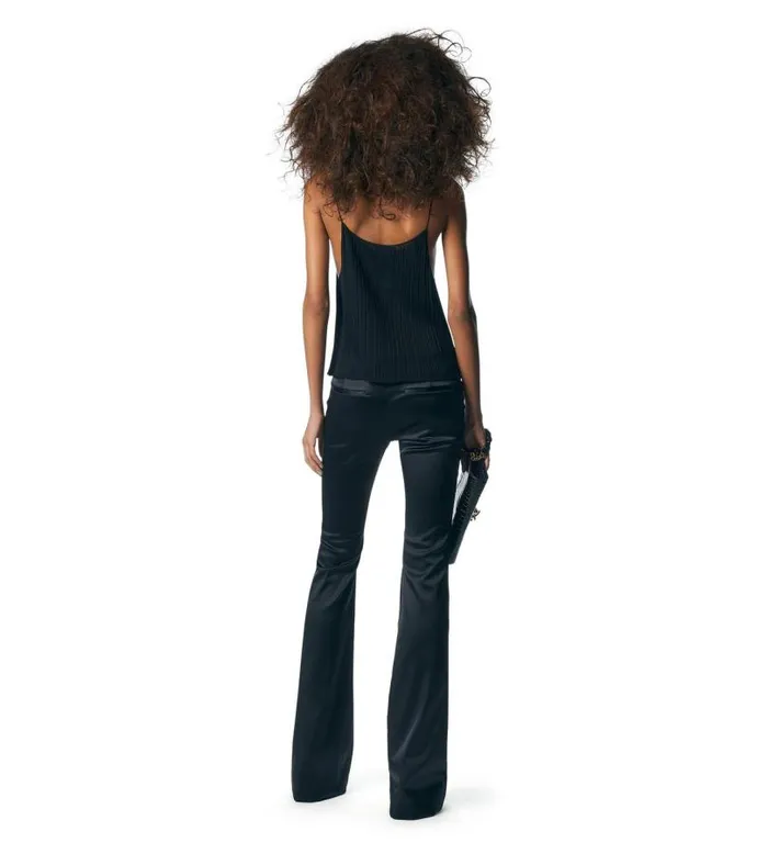Women Tops Tom Ford Shiny Viscose Rib Tank Top Black