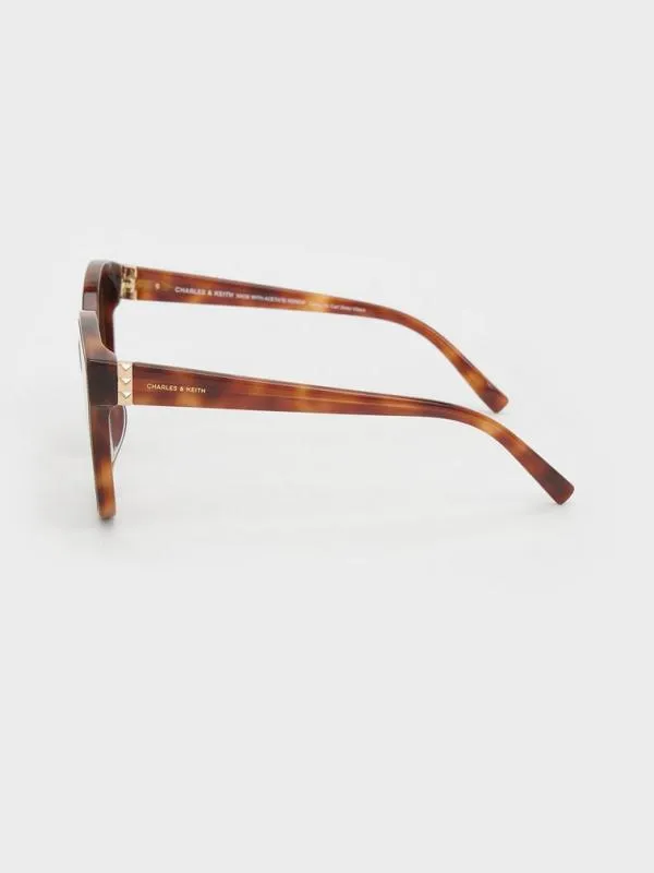 Women Tortoiseshell Recycled Acetate Classic Butterfly Sunglasses 8211 T Shell CHARLES and KEITH Butterfly